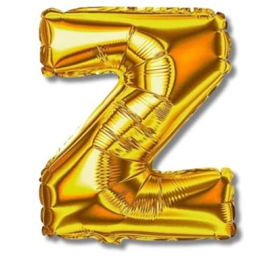 Imagem de Balão Metalizado Decorativo Letra Z, 100 cm, Dourado, para Festas e Aniversários