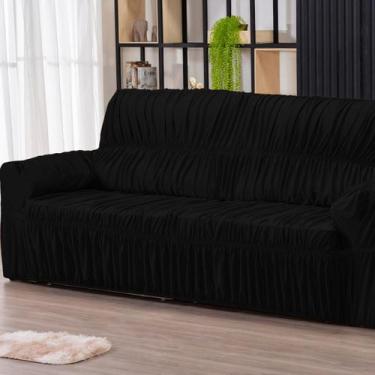 Imagem de Capa para Sofa Retratil 4 Lugares Malha Gel 21 Elasticos Preto - FAGUI