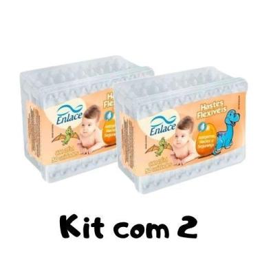 Imagem de KIT 2 Cotonetes Para Bebê C/ 50 peças Hastes flexíveis - Enlace