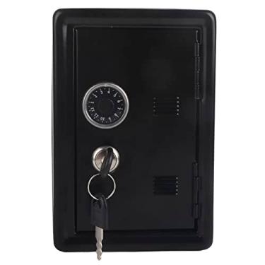 Imagem de Kid Safe Piggy Bank, Kids Senha Safe Box Com Chave, Economia Infantil Segura para Meninas Meninas, Caixa de Depósito de Moedas Caixa de Poupança Em Dinheiro Segura (Preto)