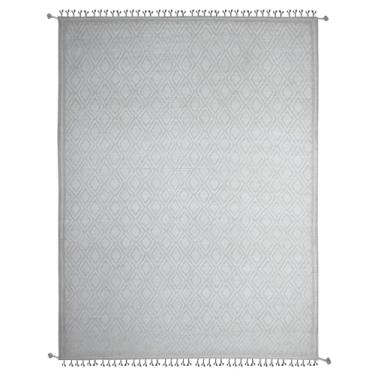Imagem de Shahbanu Rugs Tapete oriental de lã atado à mão com design repetitivo Zemmour de diamante branco (2,5 m x 3,5 m)