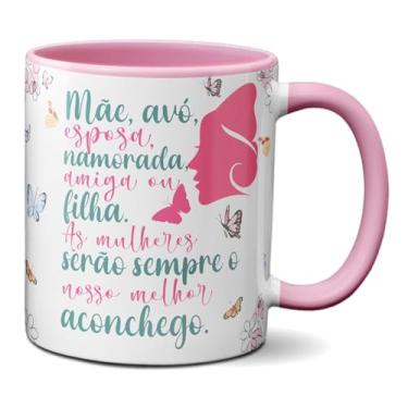 Imagem de Caneca Mulher Mãe, Avó Sempre Aconchego Frase Criativa (Rosa)