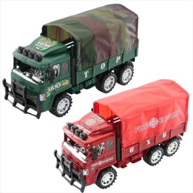 Imagem de 2 caminhão grande a fricção viatura veículos  militar caminhão dos bom