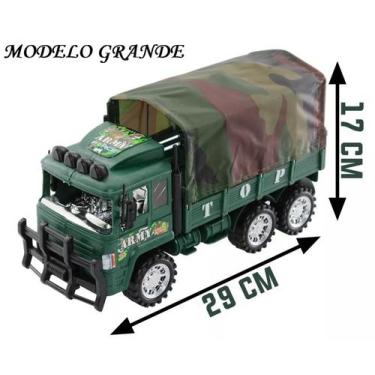 Imagem de Caminhão camuflado de guerra veículo exército grande a fricção - JR