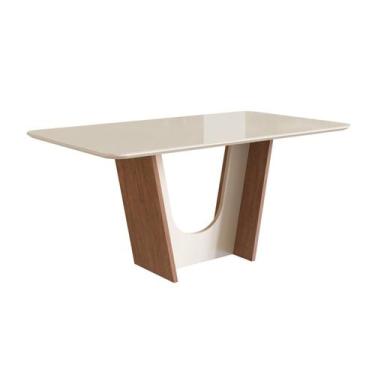 Imagem de Mesa para Sala de Jantar 160x90cm com Vidro Lapidado - Móveis Zamarchi
