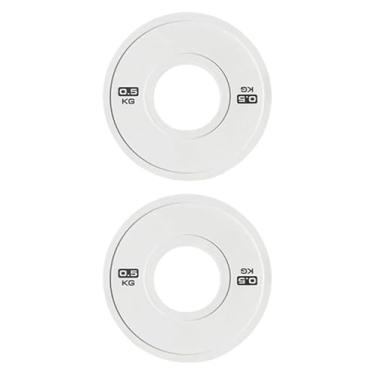 Imagem de YIJU Placas de troco se encaixa em barras de 2 polegadas 2x portátil de código de cores para estúdios de fitness studios, 0.5 Kg Branco