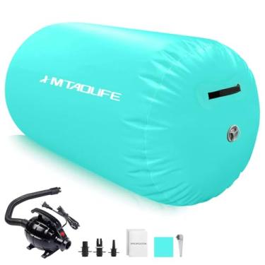 Imagem de Barril de ar para ginástica, tapete de rolo inflável, rolo de ar de ginástica barril infantil cambalhota traseira treinador para ioga, treinamento de torcida, uso doméstico