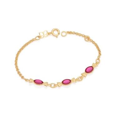 Imagem de Pulseira banhado ouro 3x 24k 18k e 22k feminina infantil fio elo portu
