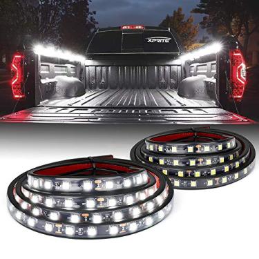 Imagem de Xprite Kit de tiras de luzes LED brancas de 152,4 cm para caminhonete, barra de iluminação decorativa para caminhonetes de carga Tonneau Cover Van SUV RV Barco, com interruptor liga/desliga - 2 peças