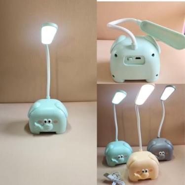Imagem de Luminária De Led Abajur Infantil Quarto Bebê Elefante Usb (Verde)