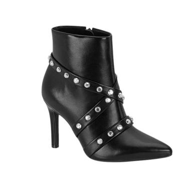 Imagem de Bota Vizzano Salto Baixo Bico Fino Tachas Feminino Preto