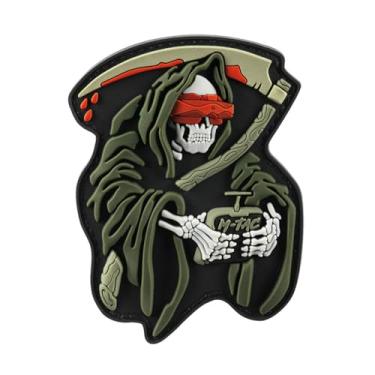 Imagem de M-Tac Remendos de moral PVC 3D - adesivos táticos para colete, mochilas, chapéus emblema de caveira do exército dos EUA - Patch tático de gancho militar fixadores FPV operador (preto/oliva)