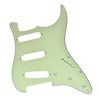 Imagem de KAISH 11 furos ST/Strat Style Pickguard SSS Pick Guard para Stratocaster/Strat Feito nos EUA/México Verde Menta 3 Camadas