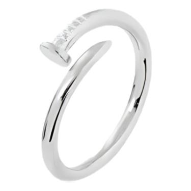 Imagem de Anel Prego De Prata Legitima 925 Moderno Ajustável Tendência