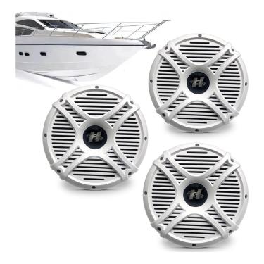 Imagem de Kit 3 alto falante 10 polegadas subwoofer hurricane M10 marinizado náutico 600W