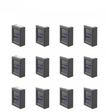 Imagem de Luminaria de Mesa Solar À Prova D'água Kit Lustres Brilhante Para Jardim Varanda Parede Externa Decorativa(KIT12-Luz branca)