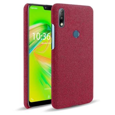 Imagem de Capa para ASUS Zenfone Zb634kl,Capa desenhada em lona,Case Protetora Ultrafina com Empunhadura Macia,Design em Tecido Antichoque e Antiarranhões-Red