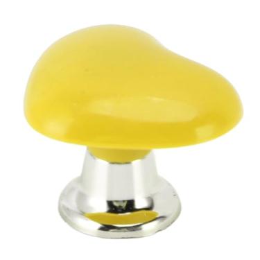 Imagem de Botão do Tanque do Vaso Sanitário Em Forma de Coração Push Button Pressione Ferramenta de Unhas de Plástico para Banheiros Modernos Com Bordas Arredondadas de Centro Macio (YELLOW)