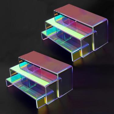 Imagem de ELEGANTLIFE Suporte De Cupcake Com Prateleira Acrílico 3 Níveis Para Bonecos Amiibo Funko Pop, Organizador Perfumes E Colônias, Sobremesas, Prateleiras Exposição Joias Decoração, 2 Conjuntos Unidade