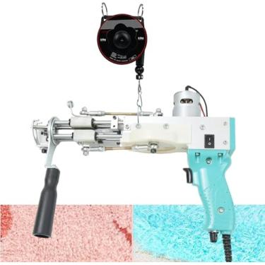 Imagem de LGEOELIAS Arma de tufos com suspensão, laços de corte de engrenagens embutidas, pistola de carpete para carpetes para carpete/vestuário/artesanato -