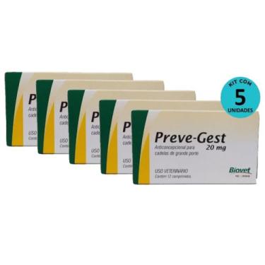 Imagem de Kit Anticoncepcional Preve-Gest Biovet 20mg c/ 12 Comprimidos C/ 5 uni