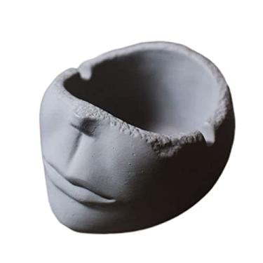 Imagem de Cinzeiro Cinzeiro feito em casa, decoração antiga para sala de estar, cinzeiro retrô de cimento, arte simples e simples, decoração de mesa de chá, cigarro, charuto Cinzeiro de Mesa