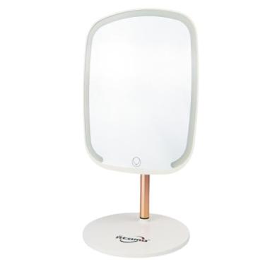 Imagem de Espelho de luxo Para Camarim, para Se Maquiar com Iluminação em Led, USB, 3 Modos de Iluminação, Espelho de Bancada de Mesa para Maquiagem, Acabamento de Premium (Branco)