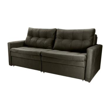 Imagem de Sofá Cama Reclinável 2 Lugares 220Cm Nayla Veludo Turkey Capuccino Mat