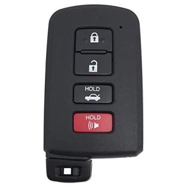 Imagem de Capa de substituição inteligente para chave de carro compatível com Toyota Highlander Avalon Camry Corolla RAV4 2019 2018 2017 (preto)