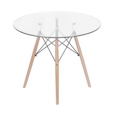 Imagem de Mesa de Jantar com Tampo em Vidro 50x50cm DKR Incolor