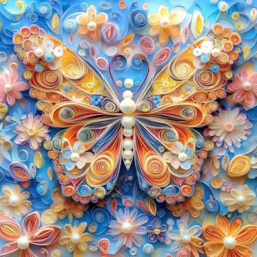 Imagem de Puzzle Blueforest, flor de borboleta 3D de 500 peças para adultos