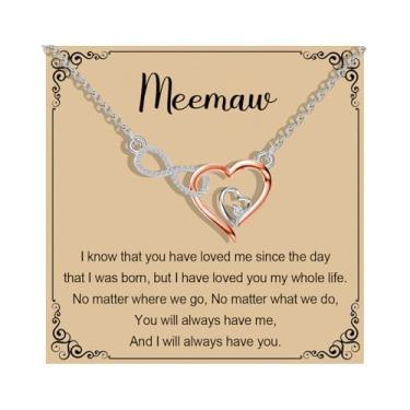 Imagem de MAOFAED Colar de coração infinito para avó, apelidos da vovó, mercadoria do Dia das Mães, Metal, Sem Pedra Preciosa