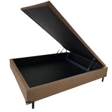 Imagem de Base Box Baú Carioca Casal Tecido Suede 30x138x188 Bio Flex Cor Marrom
