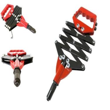 Imagem de Alicate rebitador sanfona manual dobrável resistente rebite até 6,4mm 