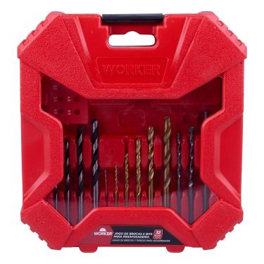Imagem de Kit de Brocas e Bits com 33 Peças Worker