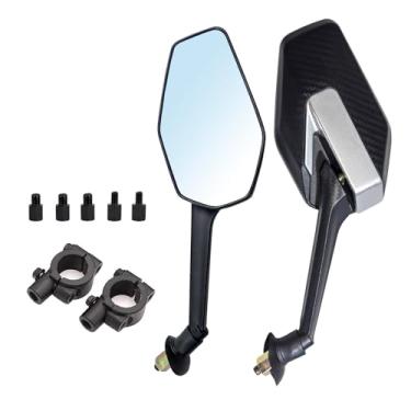 Imagem de Mamiko Espelhos Retrovisores Universais Para Motocicletas De 8 Mm Guidões 7/8" Compatíveis Com Quadriciclo, Motoneve, Scooter, Ciclomotor, Motocross E Esportista - Gray Line