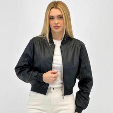 Imagem de Jaqueta Blue Rose Bomber em P.u Feminina-Feminino