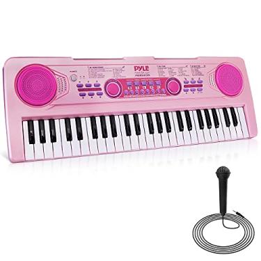 Imagem de Pyle Teclado Elétrico Piano 49 Teclas - Karaokê Musical Digital Portátil Para Crianças 100 Melodias/Ritmos, 50 Demos, Bateria Recarregável Microfone Com Fio Iniciantes Adultos