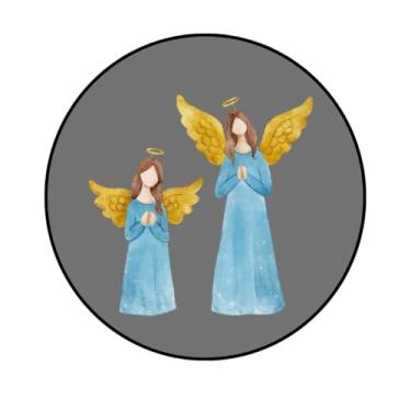 Imagem de Adesivo Decorativo Infantil Anjo, Formato Redondo, 100mm, Modelos Variados (AJ-309, BOPP, 100-MM)