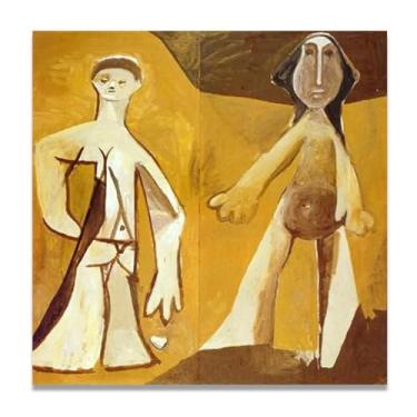 Imagem de Murais de Diego Rivera de homem e mulher – Arte de realismo socialista mexicano, muralista do século 128, coleção clássica do museu de Nova York para decoração de casa 40 x 40 cm