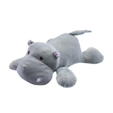Imagem de Hipopótamo Cinza Deitado 27cm Pelúcia - Fofy Toys