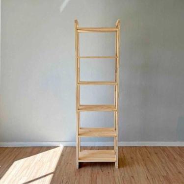 Imagem de Estante 6 Prateleiras de Madeira Pinus Linea Slim Natural - ArtFactory