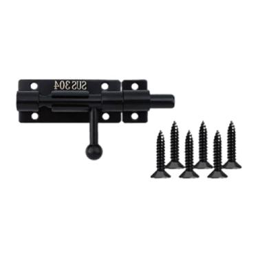 Imagem de FLCPJGV Fechadura deslizante com trinco de barril, leve, de metal, moderna, com trinco deslizante, para porta de galpão de jardim, porta de madeira, 4 in