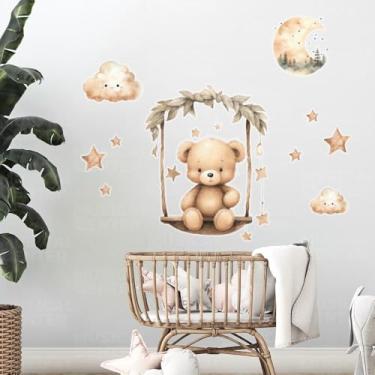 Imagem de Papel de Parede Infantil Ursinho Seguro Lavável Fácil Aplicação Decoração Criativa Quarto Bebê Menina Menino Ideal Decoradores Pais Ambiente Kids