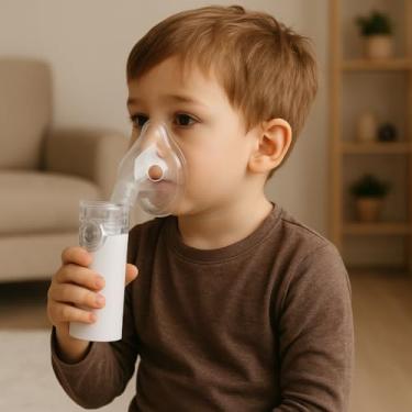 Imagem de Nebulizador Portátil Inalador Silencioso para Adulto e Infantil – Funciona com USB ou Pilha, Ideal para Asma, Rinite e Tratamentos Respiratórios em Casa ou Viagens