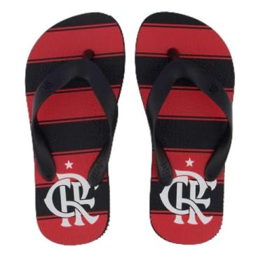 Imagem de Chinelo Flamengo Manto I 2025 Infantil Preto e Vermelho