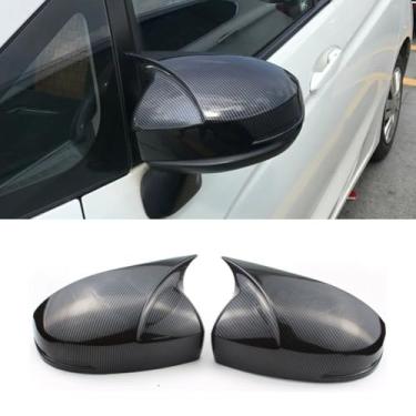 Imagem de Capa de proteção traseira para carro compatível com Fit 2021 Side Mirror Cover Trim Body Kit Acessórios para carro (Carbon Look)