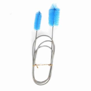 Imagem de LiebeWH Escova de Tanque de Peixe Pincel de Tubo Duplo Pincel Mola Mola 3 Cores, de Aço Inoxidável Ideal para Tubos de Limpeza e de Vidro Diâmetro 9~35mm (Azul)