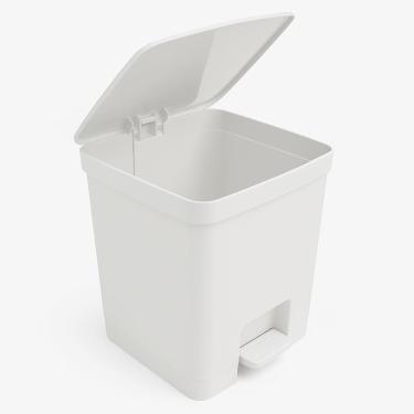 Imagem de Lixeira Com Pedal 14 Litros de Plastico Flat Lisa Com Aro Porta Saco Livre de BPA Cozinha Banheiro