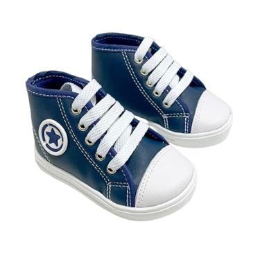 Imagem de Tênis Sapatinho Infantil Cano Alto Stars Jeans Unissex (Jeans, BR, Bebê, Numérico, 18)